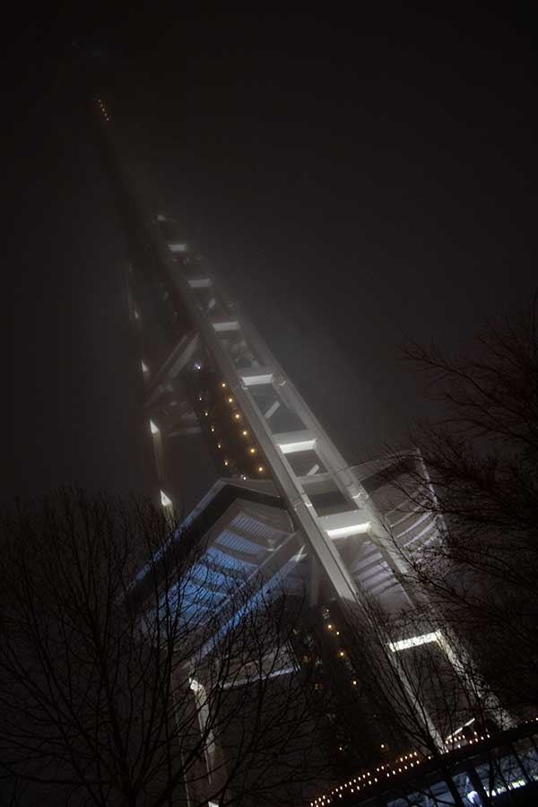 Space needle foggy